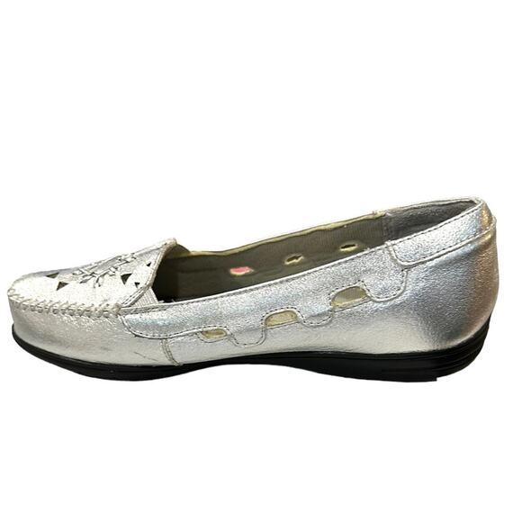 DR Scholls double air cushion insole silver metallic leather uppers size 9 - Picture 5 of 9